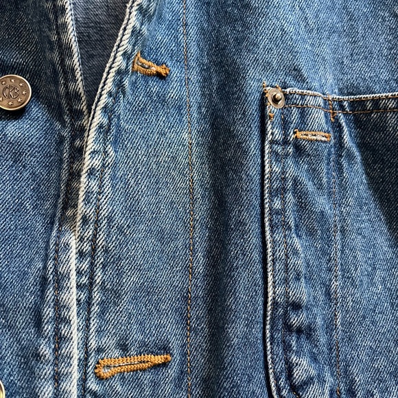 Vintage 90s Canyon River Blues Denim Corduroy Collar Chore Coat M - Picture 3 of 7